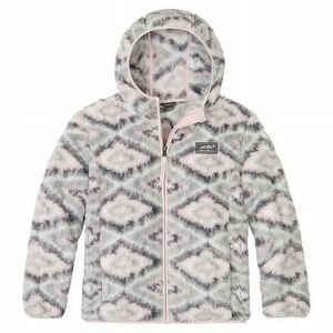 Eddie Bauer Kids' Fuzzy Gray and Pink Hoodie M